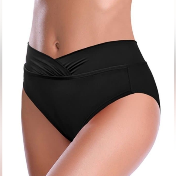 Shekini Other - Shekini Black High Waisted Twist Front Bikini Bottoms